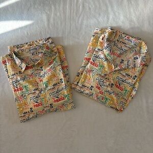 Lot of 2 Pittsburg Pirates Hawaiian Luau Short Sleeve Button Up Adult XL